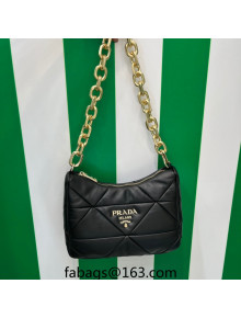  Prada Lambskin Shoulder Bag 1BC157 Black 2023 