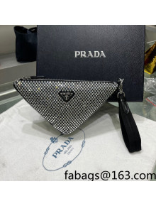 Prada Triangle Leather Pouch 1NE039 Black/Silver 2022