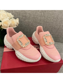 Roger Vivier Crystal Buckle Sneakers Pink 2022 05