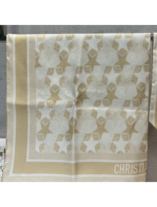 Dior Star Silk Square Scarf 90x90cm Gold 2022 033093