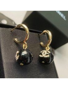 Chanel Short Earrings Black 2022 040203