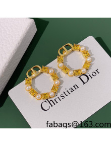 Dior CD Hoop Earrings Gold 2022 040230