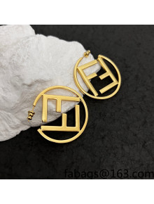 Fendi FF Earrings Gold 2022 040265