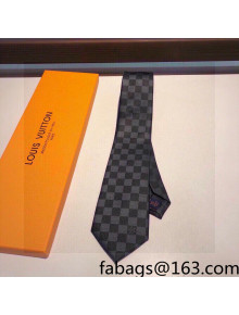 Louis Vuitton Damier Graphite Silk Tie Black 2022 031092