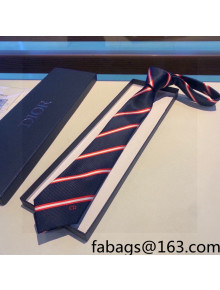 Dior CD Silk Tie Blue/Red 2022 0310100