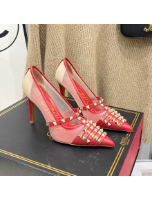 Valentino Rockstud Alcove Calfskin Pumps 9.5cm Red 2021