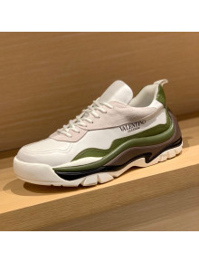 Valentino Gumboy Calfskin Sneakers White/Green 2022 032645