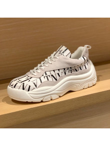 Valentino Gumboy VLTN Print Calfskin Sneakers White/Black 2022 032651