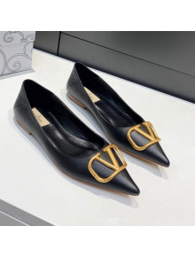 Valentino VLogo Ballet Flat Black 2022 032653