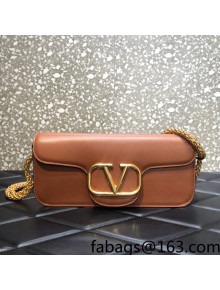 Valentino Locò VLogo Signature Calfskin Shoulder Bag 6030 Brown 2022