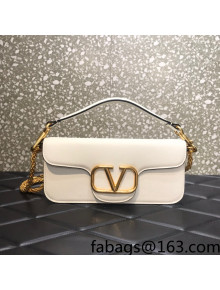 Valentino Locò VLogo Signature Calfskin Shoulder Bag 6030 White 2022