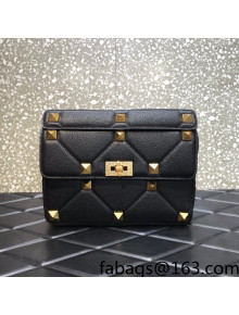 Valentino Large Roman Stud The Shoulder Bag in Grainy Calfskin 1129L Black 2022