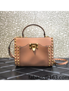 Valentino Small Rockstud Calfskin Tote Bag 0056 Nude 2022