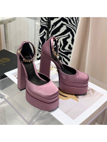 Versace Medusa Aevitas Satin Platform Pumps 15cm Dusty Pink 2021 