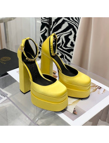 Versace Medusa Aevitas Satin Platform Pumps 15cm Bright Yellow 2021 