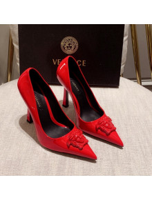 Versace Glazed Leather Pumps 11cm Red 2022 031940