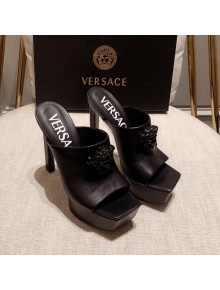 Versace Calfskin Platform Slide Sandals 14cm Black 2022 031943