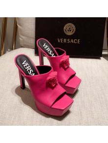 Versace Calfskin Platform Slide Sandals 14cm Pink 2022 031946