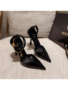 Versace Glazed Calfskin Pumps 11cm Black 2022 031919