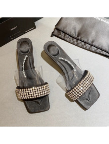 Alexander Wang Silk and Crystal Mules Sandals 5.5cm Black 2021 05