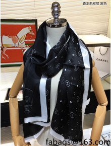 Chanel Silk Scarf 62x180cm Black 2022 07