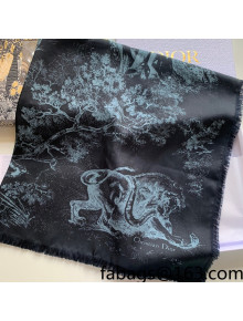 Dior Toile de Jouy Reverse Silk Square Scarf 90x90cm Blue 2022 033026