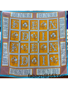 Fendi Roman Flower Silk Square Scarf 90x90cm Orange 2022 033028