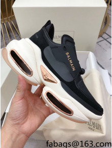 Balmain BBold Leather and Suede Sneakers Black/White/Gold 2021 120424