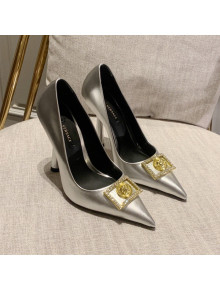 Versace Calfskin High Heel Pumps 11cm Silver 2022 032812