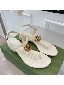 Gucci Calfskin GG Thong Sandals 3.5cm White 2022