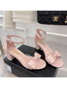 Chanel Meidum Heel Sandals with Bow 6cm Pink 2022 032822