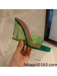 Amina Muaddi TPU Wedge Slide Sandals 10cm Green 2022 032877