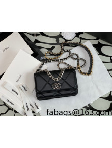 	 Chanel 19 Lambskin Wallet on Chain WOC AP0957 Black/Matte Silver/Light Gold/Aged Gold 2022 12