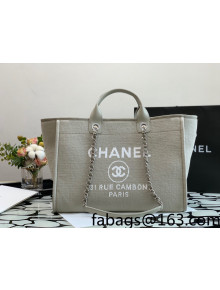 Chanel Deauville Mixed Fibers Large Shopping Bag A66941 Gray 2022 02