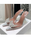 Amina Muaddi TPU Slingback Pumps with Crystal Butterfly 9.5cm White 2021 21