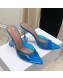 Amina Muaddi TPU Pointed Slide Sandals 9.5cm Sky Blue 2021 61