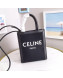 Celine Mini Vertical Cabas Tote Bag in Textile with CELINE Print 193302 Black 2022