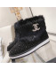 Chanel Crystal & Rabbit Fur Ankle Boots Black 2021 67