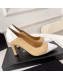 Chanel Lambskin Pumps 8.5cm G38246 Beige/White 2021 58