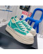 Chanel Canvas Platform Sneakers 5cm Green 2022 030467