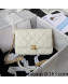 Chanel Grained Calfskin Flap Bag with Double Chain White 2022