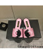 Chanel Grosgrain Camellia Bloom Flat Slide Sandals Pink/Black 2022 0321105