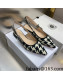 Dior J'Adior Slingback Ballerina Flat in Cotton Embroidery with Micro Houndstooth Black/White 2021  