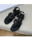 Dior Calfskin CD Flat Sandals Black 2022 032229