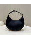 Fendi Fendigraphy Leather Small Hobo Bag with Metal FENDI Black 2022