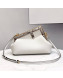 Fendi First Small Leather Bag with Snakeskin F White 2021 