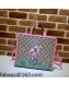 Gucci Children's GG Canvas Tote Bag with Rabbit Print 630542 Pink 2022