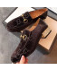 Gucci Horsebit GG Velvet Loafer with Crystals Heel 522698 Brown 2019