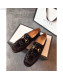 Gucci Horsebit GG Velvet Loafer with Crystals Heel 522698 Brown 2019