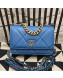 Chanel 19 Quilted Goatskin Wallet on Chain WOC AP0957 Blue 2019